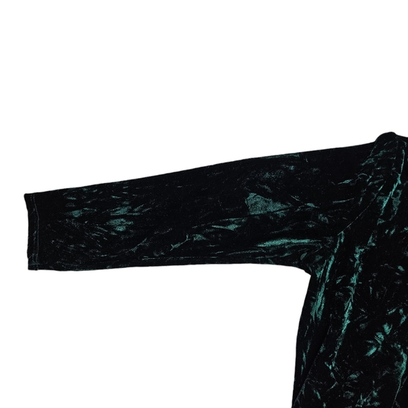 Lulu's Keep Love Alive Crushed Velvet Forest Green Maxi Dress Sz S Keyhole Slit - Picture 10 of 16